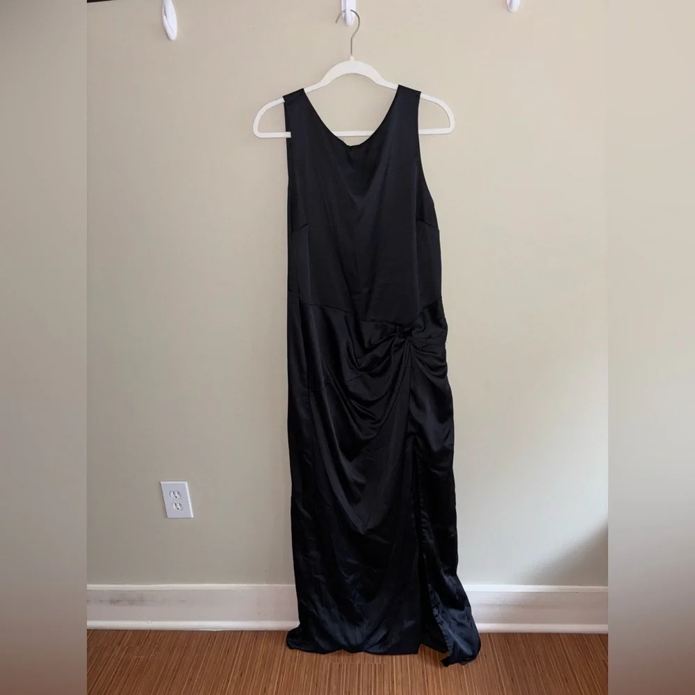 Abercrombie & Fitch Draped Skirt Satin Maxi Dress